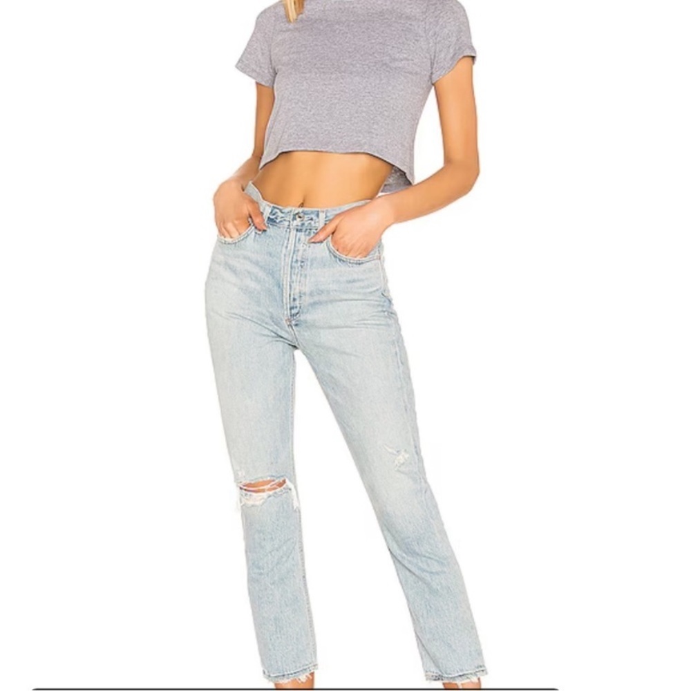 AGOLDE Riley High Rise Straight Crop in Shatter lA056B-983 size 24